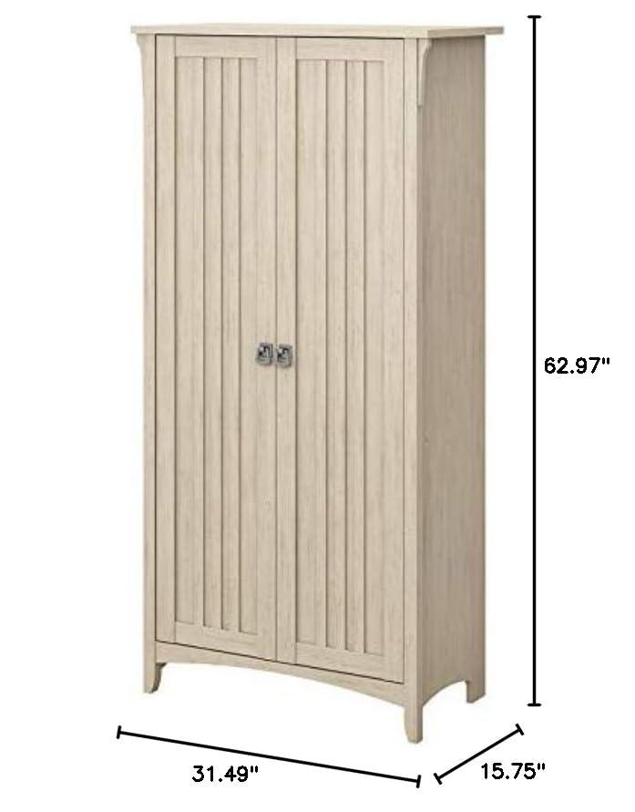 Bush Furniture Salinas Bathroom Storage Cabinet with Doors in Antique White