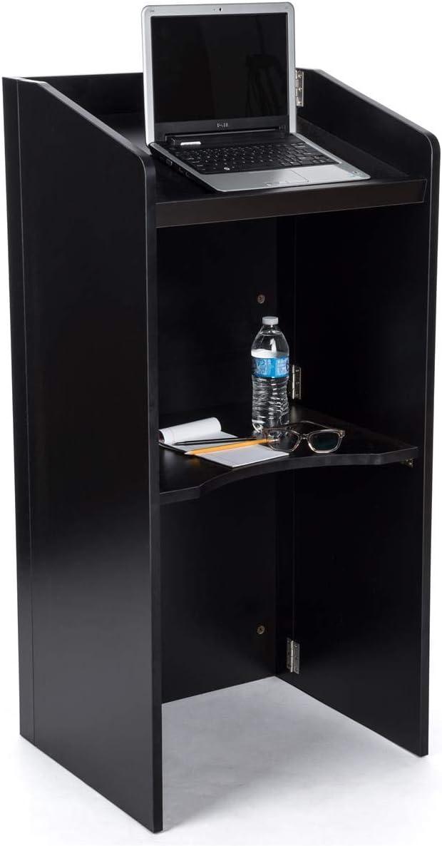 Displays2go Portable Lecterns with Folding Design – Black (OLILCTFOLBK)