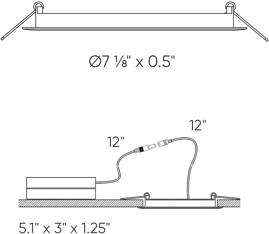 6'' Black LED Open Recessed Trim