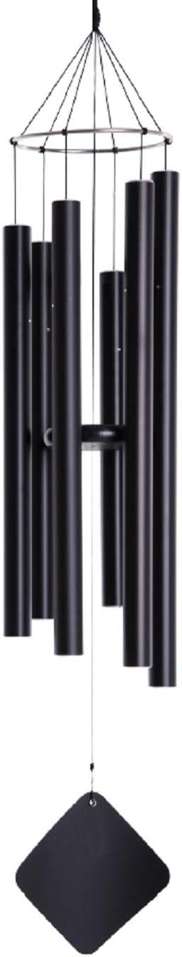 Black Aluminum Weather-Resistant Balinese Mezzo Wind Chime, 38"