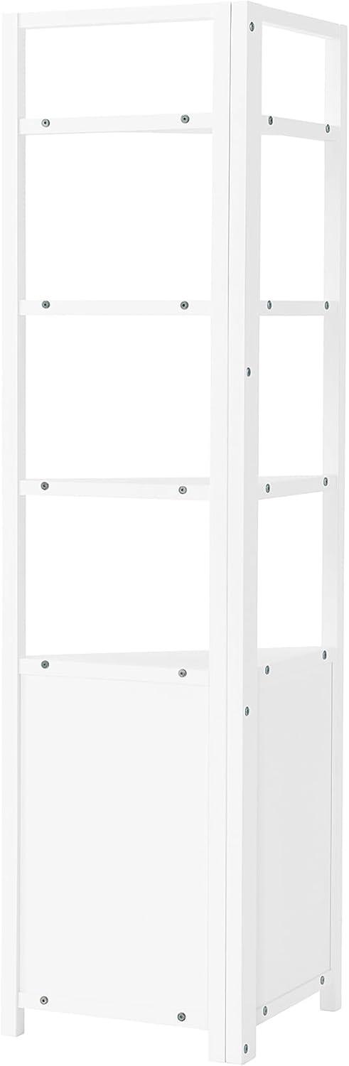 Dover Corner Storage Cabinet with Two Doors and Open Shelving White - Alaterre Furniture