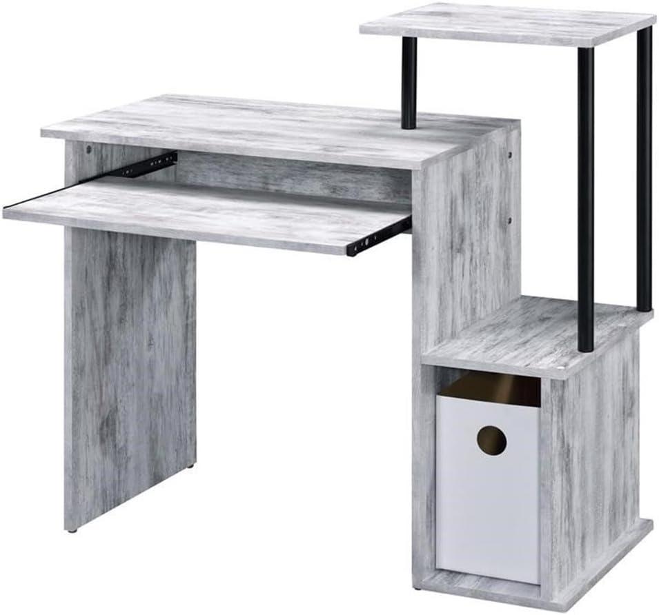 ACME Lyphre Computer Desk in Antique White and Black