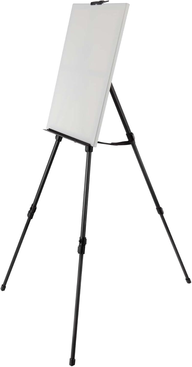 Black Aluminum Adjustable Height Travel Easel with Carry Bag