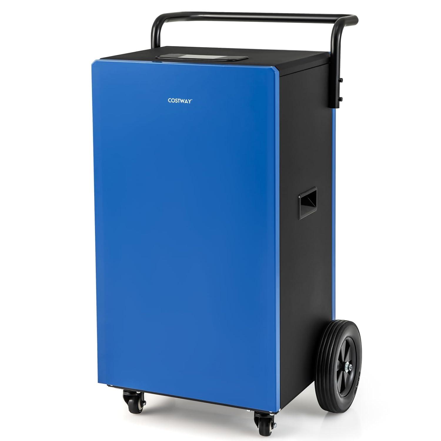Spaco 215 Pints 8000 Sq.Ft Commercial Dehumidifier with 24H Timer, Commercial Dehumidifier with 2 Large Directional Wheels, Commercial Dehumidifier for Indoor as Home and Basement, Blue