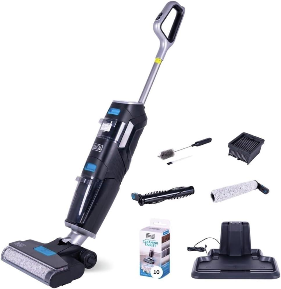 Black + Decker Multi-Surface Cordless Wet and Dry Vacuum + Wash Duo with Accessories and HEPA Filter Black: Rechargeable, Bagless, Lithium Ion Battery