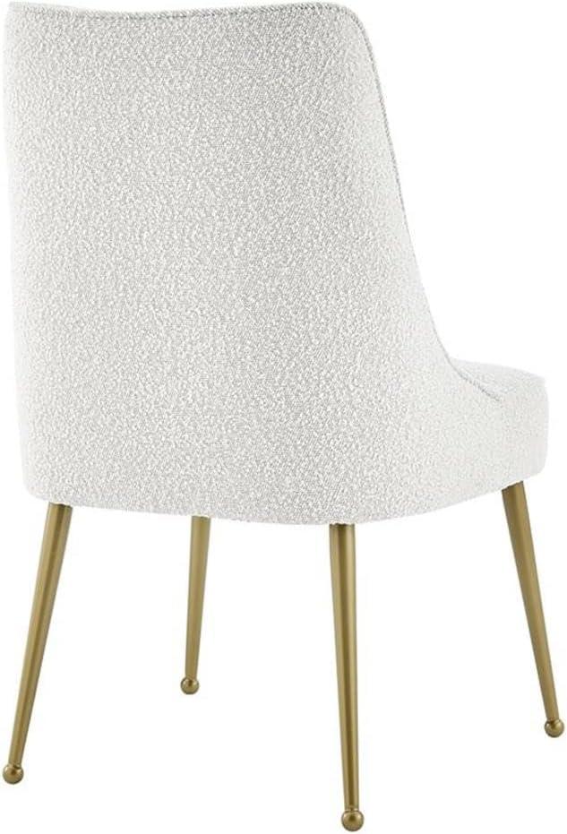 Cedric Fabric Dining Side Chair Gold Legs, (Set of 2) Beige
