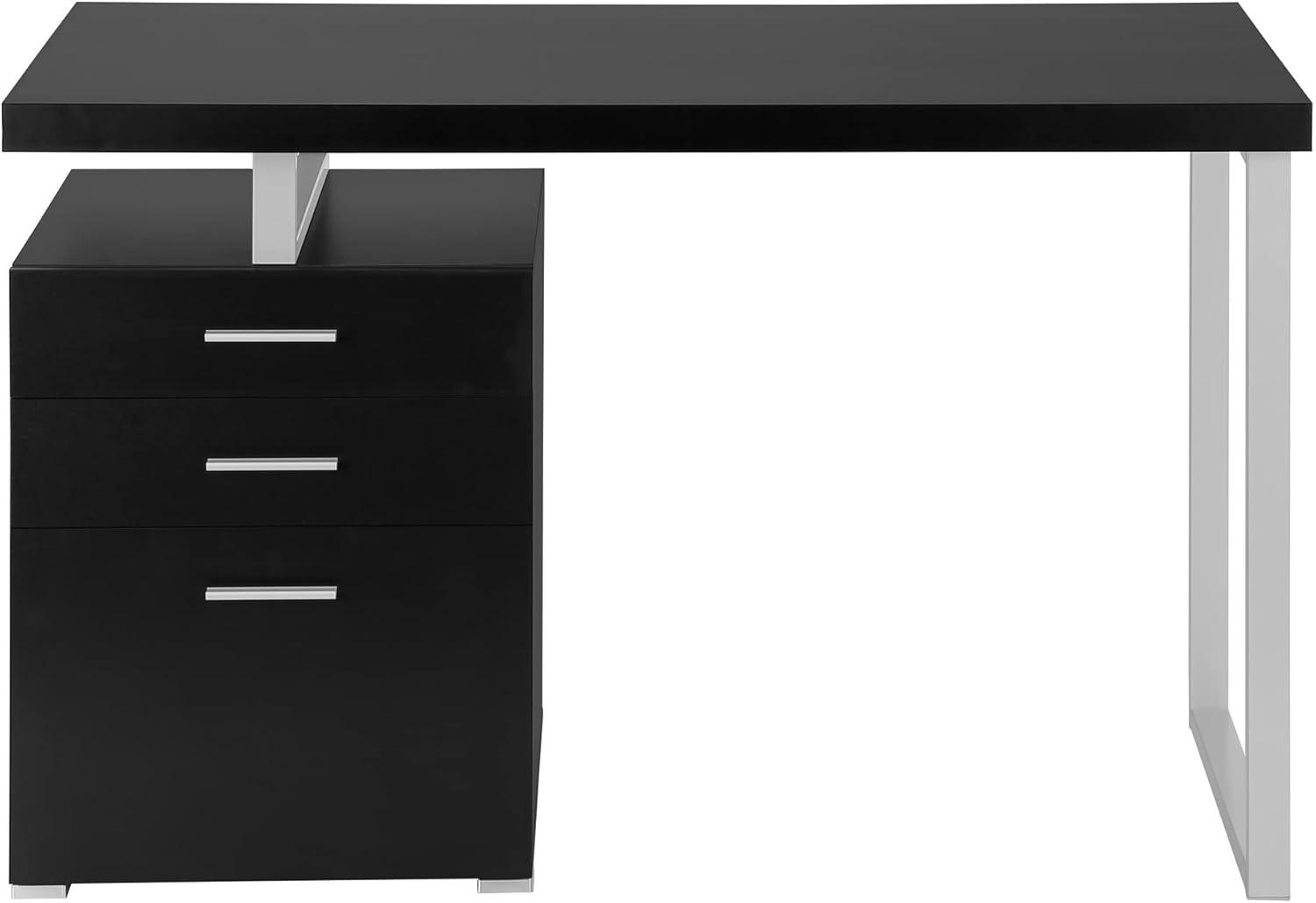 Monarch Specialties Computer Desk, Home Office, Laptop, Storage Drawers, 48"L, Work, Black Laminate