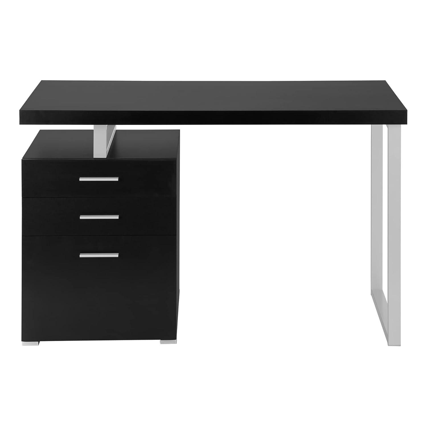 Monarch Specialties Computer Desk, Home Office, Laptop, Storage Drawers, 48"L, Work, Black Laminate