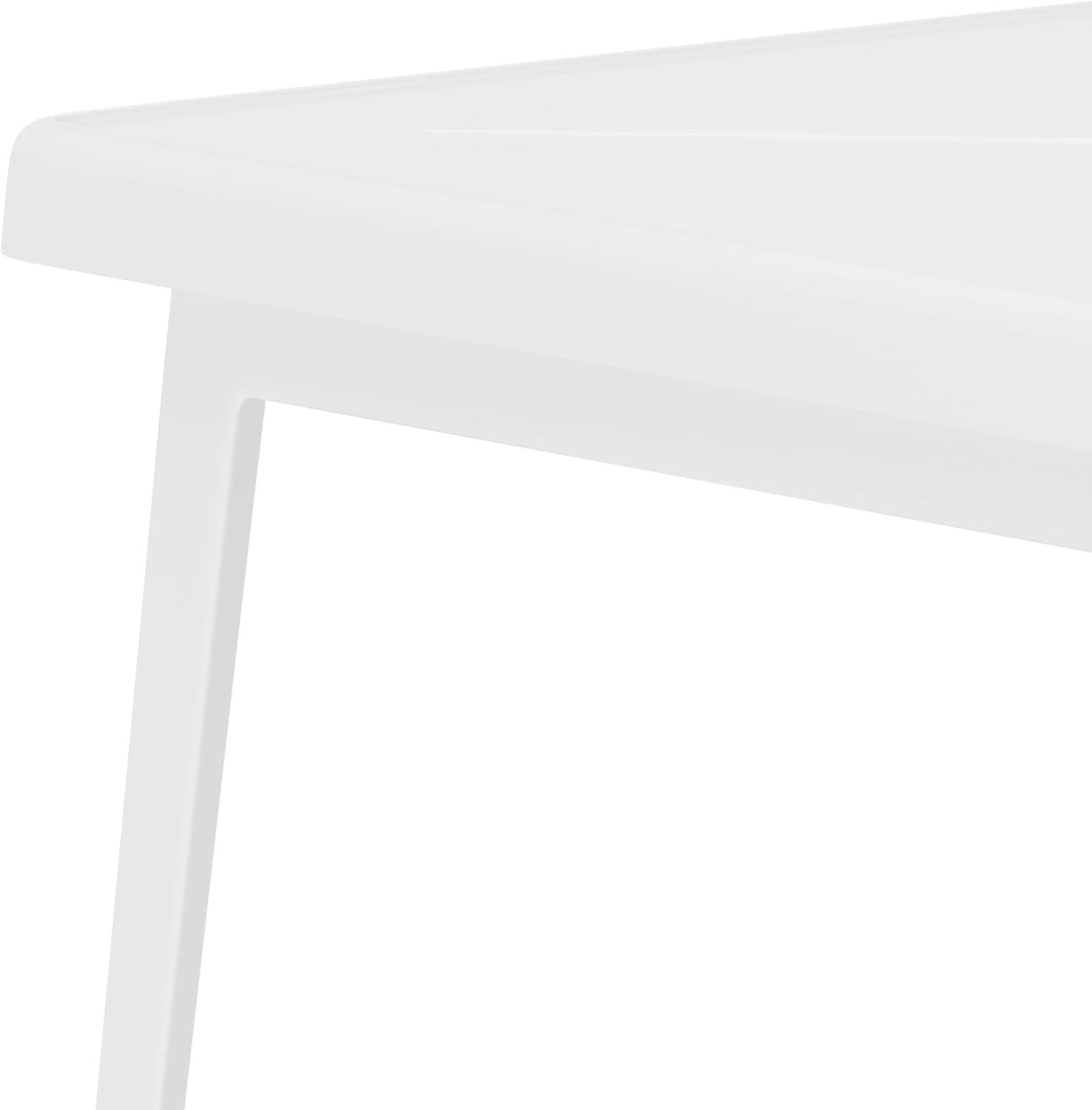 Flash Furniture Commercial Grade 23.75" Square White Metal Indoor-Outdoor Bar Height Table