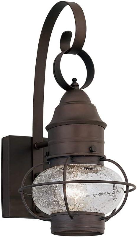 Rustique Bronze Outdoor Lantern Wall Sconce, 14.25in H