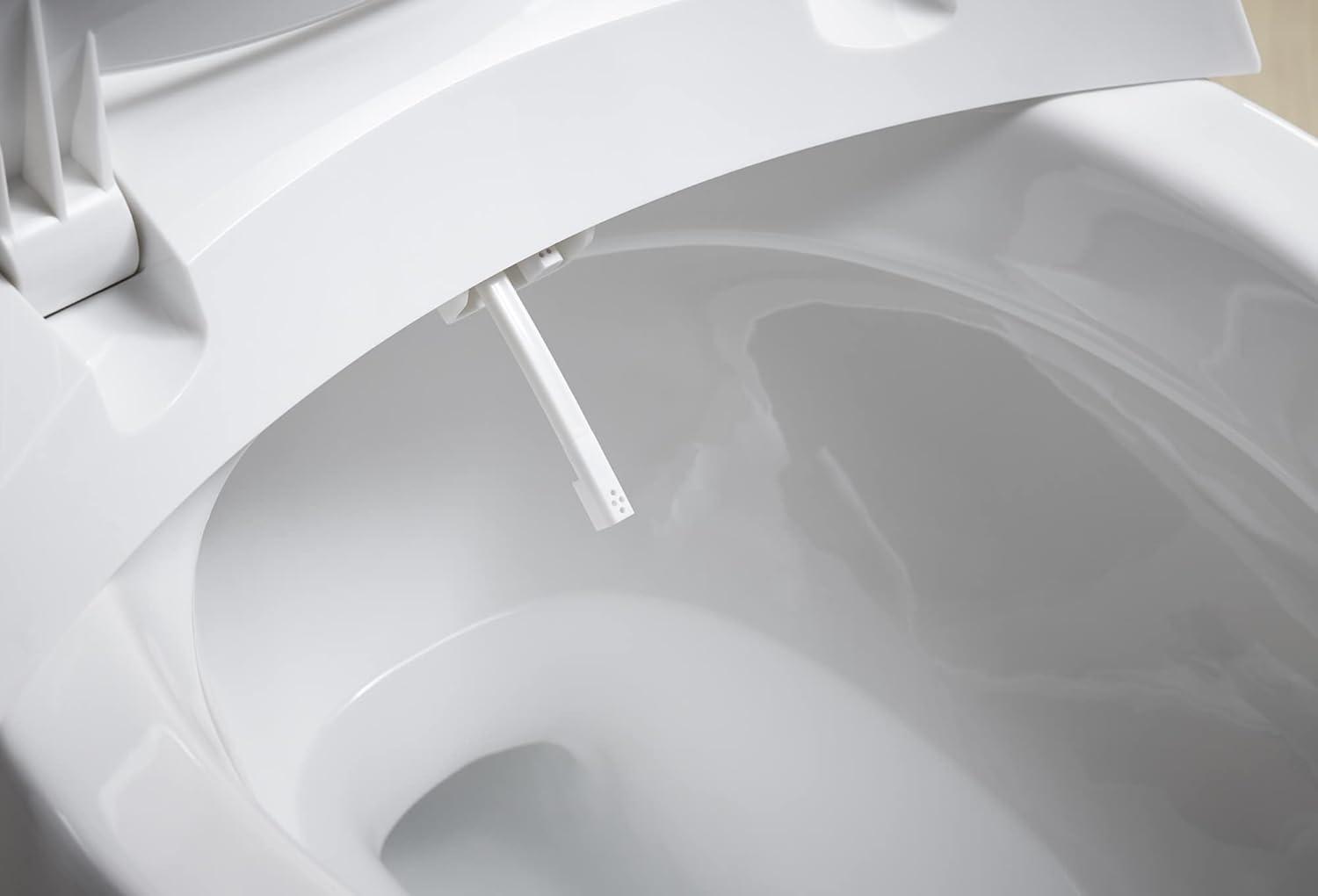 Purewash M300 Elongated Manual Bidet Toilet Seat With Chrome Handle, Non-Electric Bidet