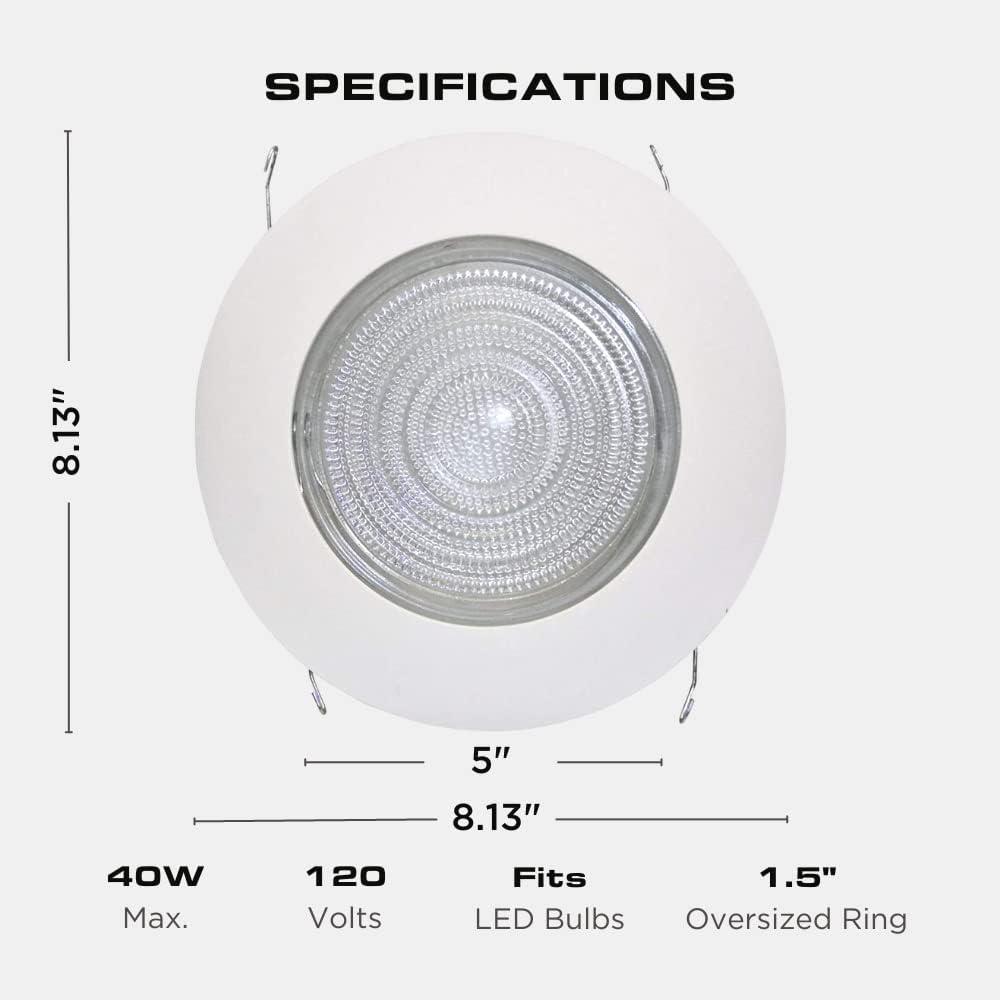 White Round Glass LED Waterproof Bathroom Light