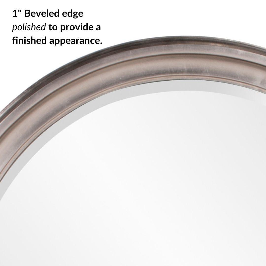 Tyler Dillon Round Bronze Wood Framed Wall & Accent Mirror - 36"D