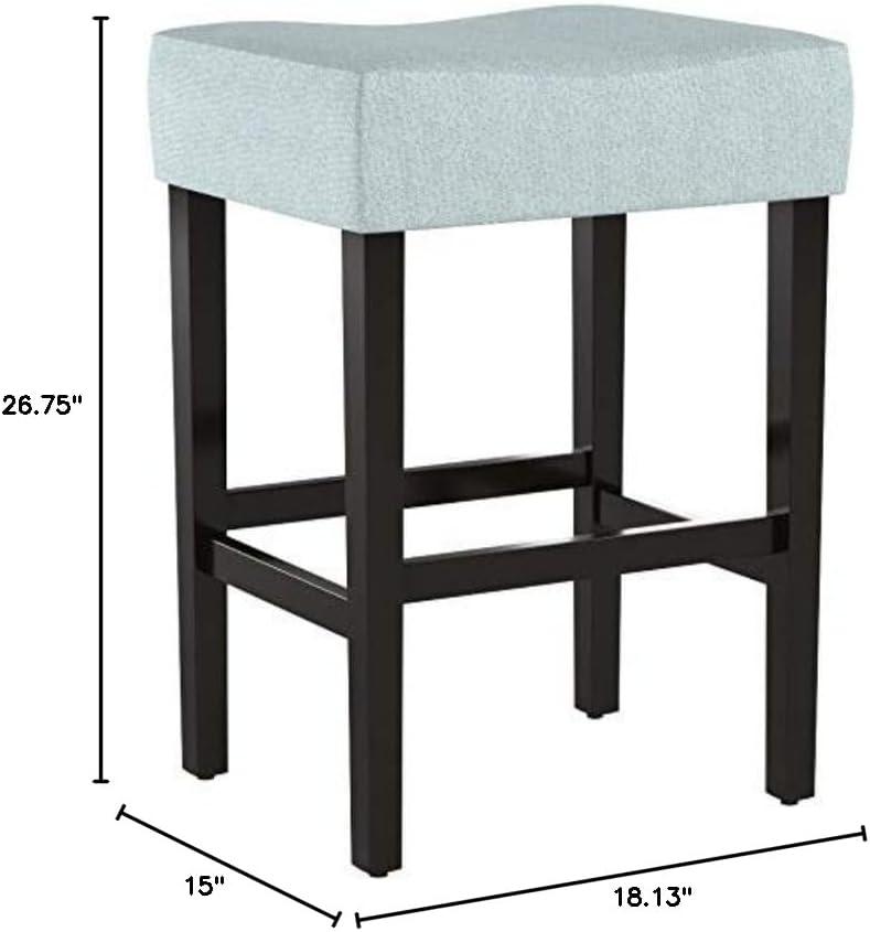 Set of 2 26" Lopez Backless Counter Height Barstools Polyester Upholstery, Rubberwood Legs - Christopher Knight Home