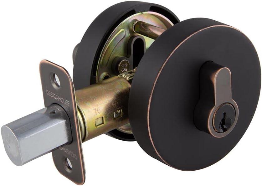 Brushed Bronze Single Cylinder Deadbolt for Interior Doors