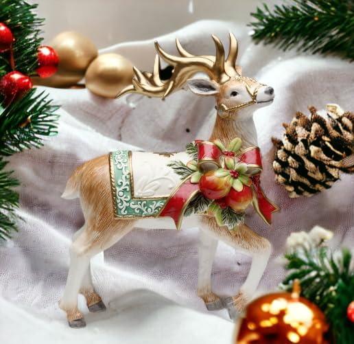 Kevins Gift Shoppe Ceramic Victorian Harvest Reindeer Figurine Centerpiece