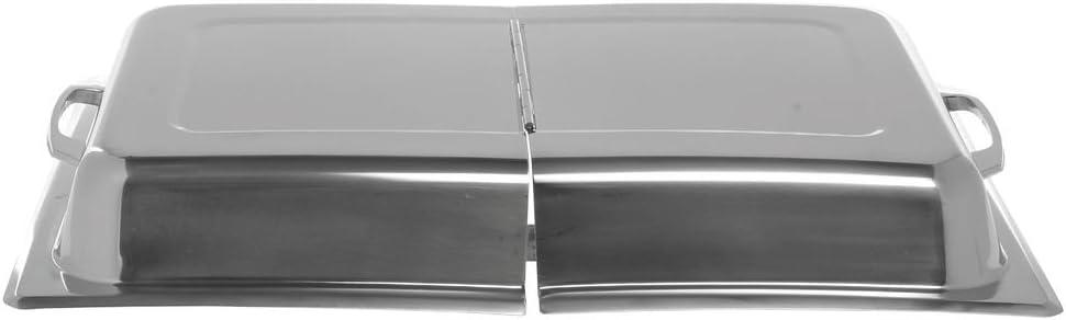 Full-Size Silver Stainless Steel Hinged Dome Steam Table Pan Cover
