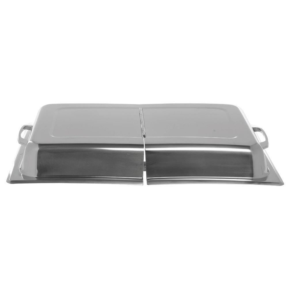 Full-Size Silver Stainless Steel Hinged Dome Steam Table Pan Cover