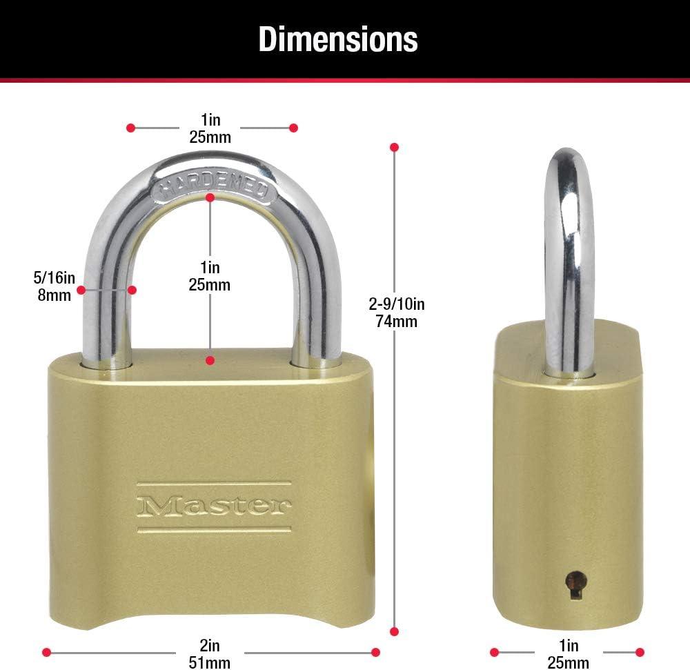 Master Lock Padlock, Set Your Own Combination Lock, 2 in. Wide, 175D Pack of 4