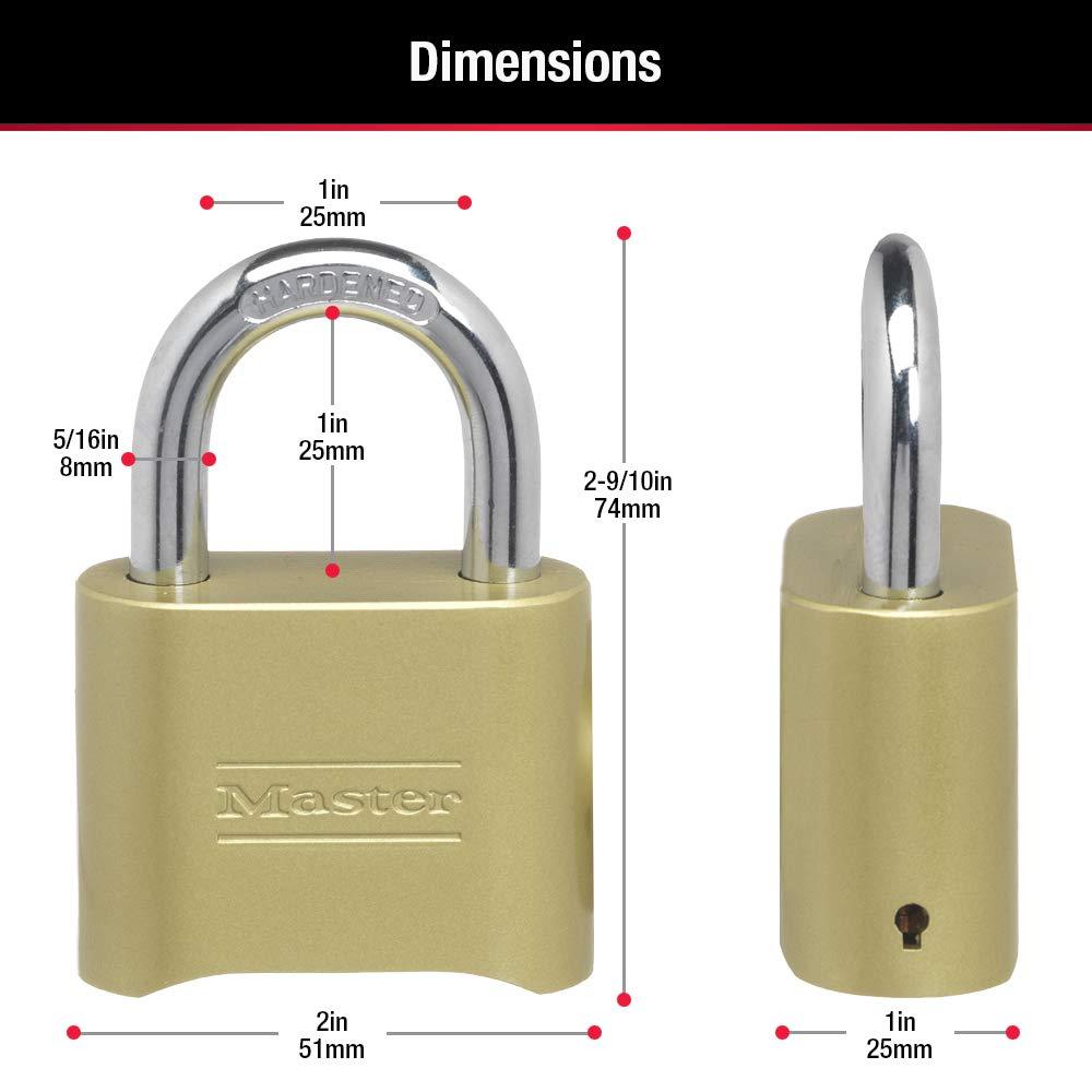Master Lock Padlock, Set Your Own Combination Lock, 2 in. Wide, 175D Pack of 4