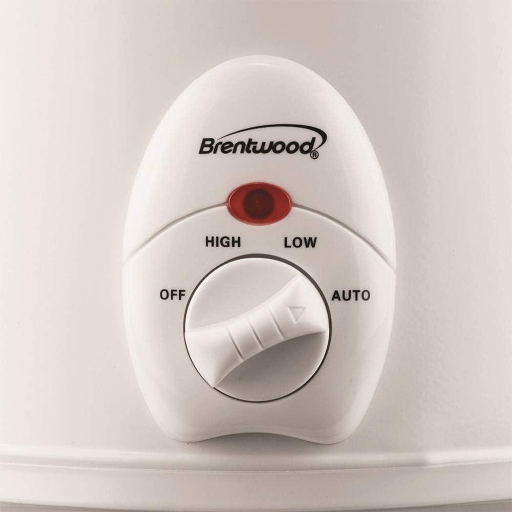 Brentwood SC-135W Kitchen 3 Quart Slow Cooker with Multiple Heat Settings, White