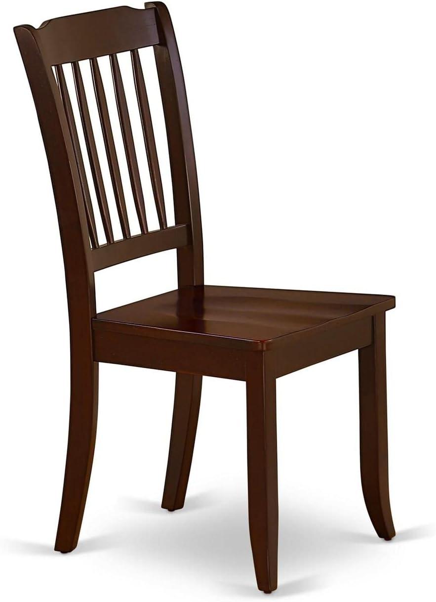 Danbury 38" Mahogany and Black Slatted Wood Dining Chairs - Set of 2