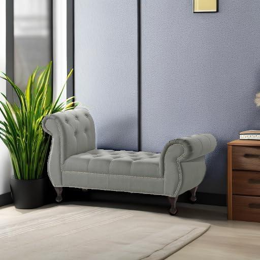 Baxton Studio Ipswich Grey Linen Bench