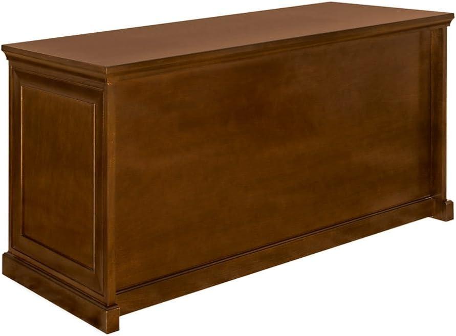 Statesman Compact Executive Desk 61"W x 23"D Chestnut Cherry Ergonomic Computer Office Desk with Storage Stylish Design for Home or Office Use