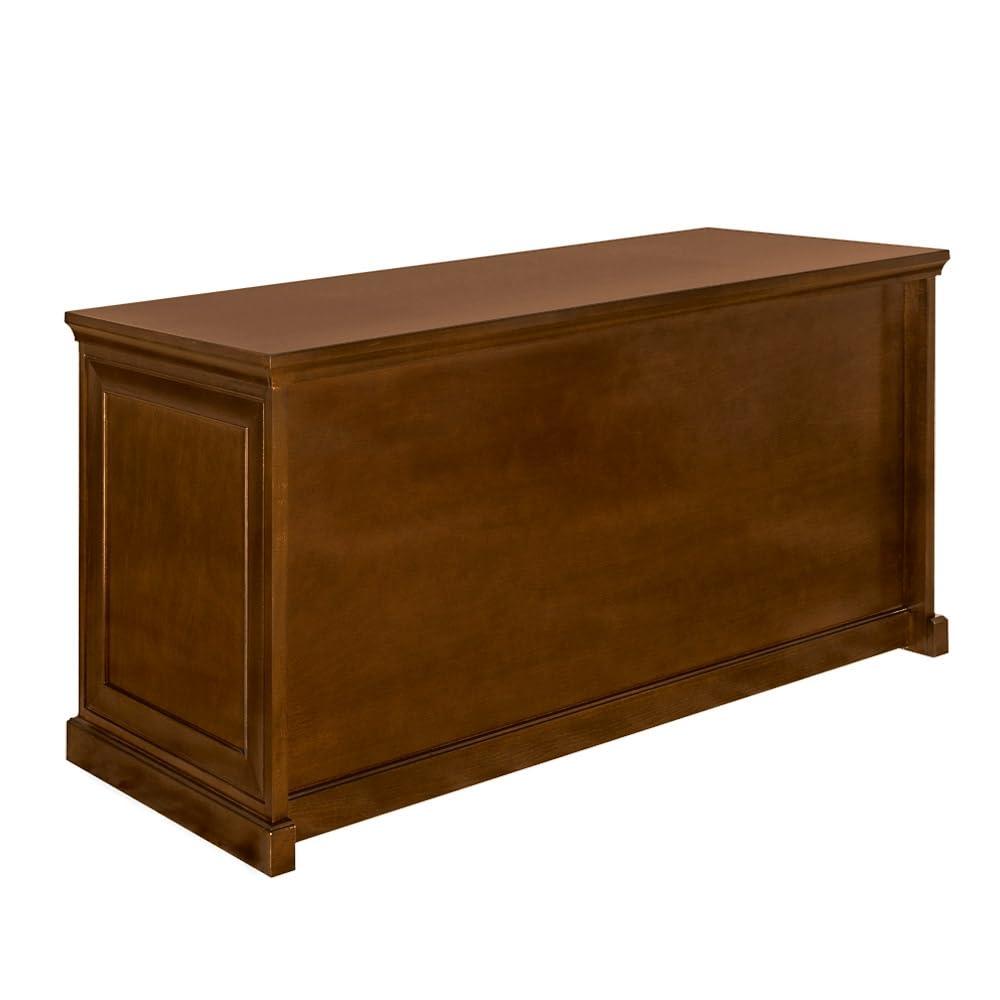 Statesman Compact Executive Desk 61"W x 23"D Chestnut Cherry Ergonomic Computer Office Desk with Storage Stylish Design for Home or Office Use