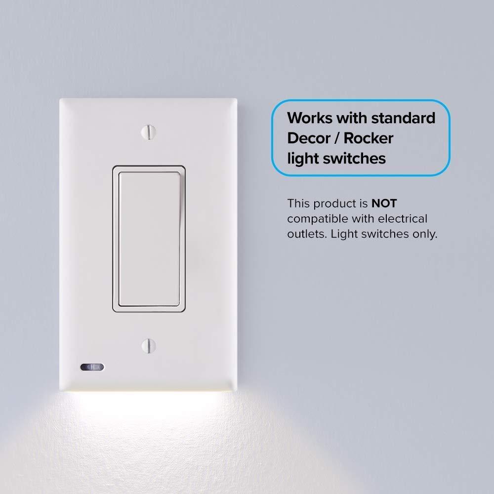 Ivory LED Night Light Single Switch Cover Plate