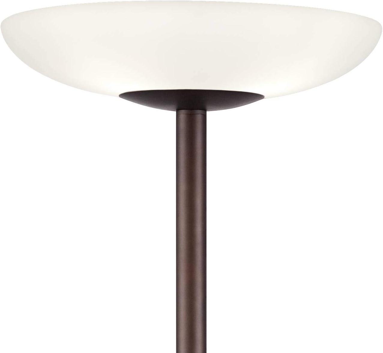 Possini Euro Design Meridian Light Blaster Modern Torchiere Floor Lamp 72" Tall Oil Rubbed Bronze LED Frosted Glass Shade for Living Room Bedroom Home