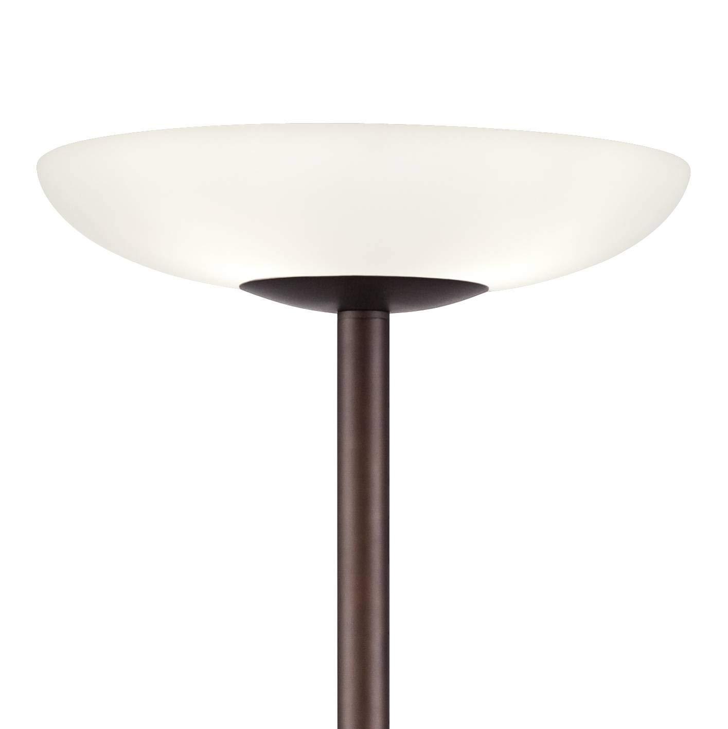 Possini Euro Design Meridian Light Blaster Modern Torchiere Floor Lamp 72" Tall Oil Rubbed Bronze LED Frosted Glass Shade for Living Room Bedroom Home