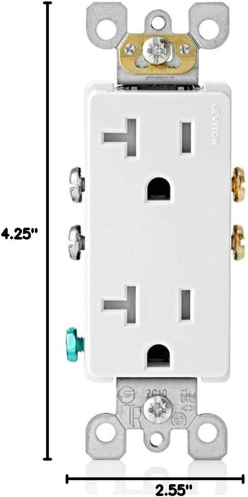 White Tamper Resistant Duplex Outlet with Wall Plate