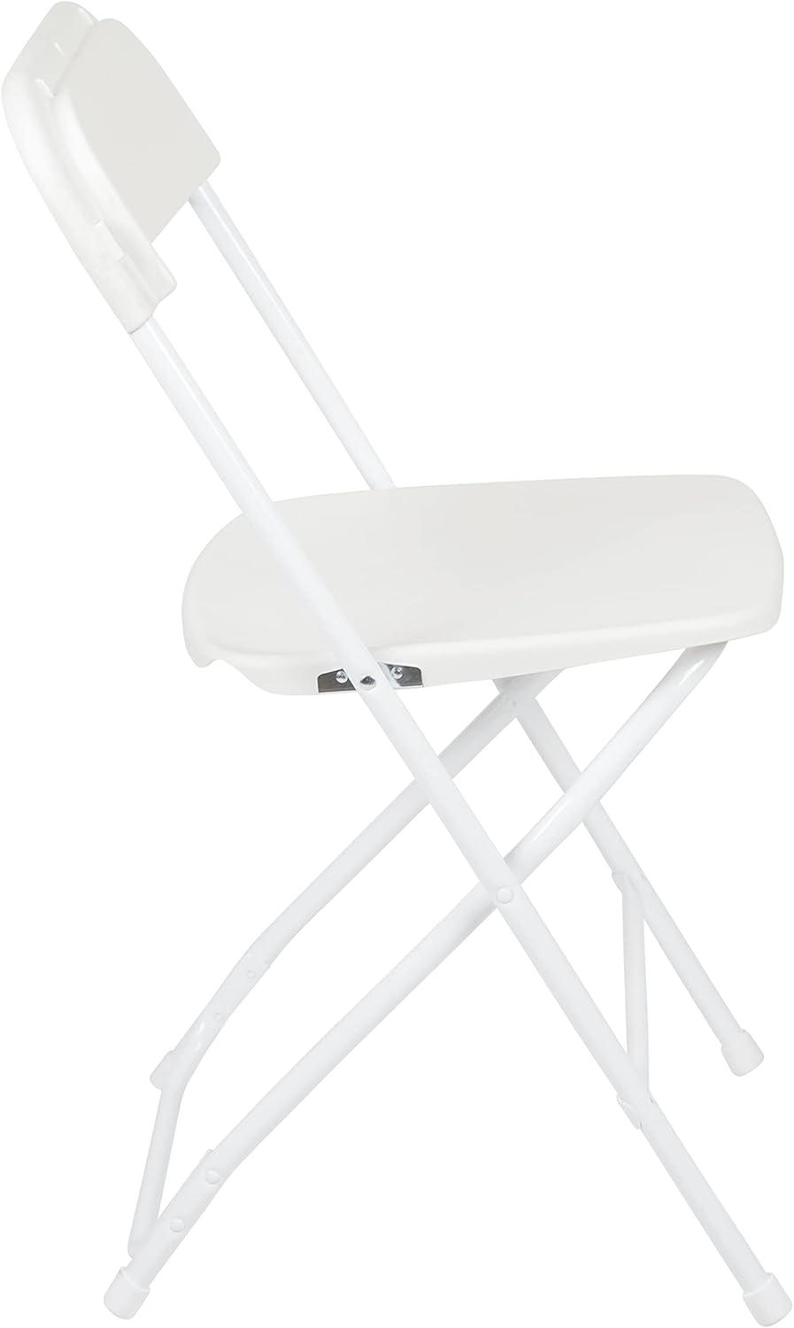 Emma and Oliver Set of 2 Stackable Folding Plastic Chairs - 650 LB Weight Capacity