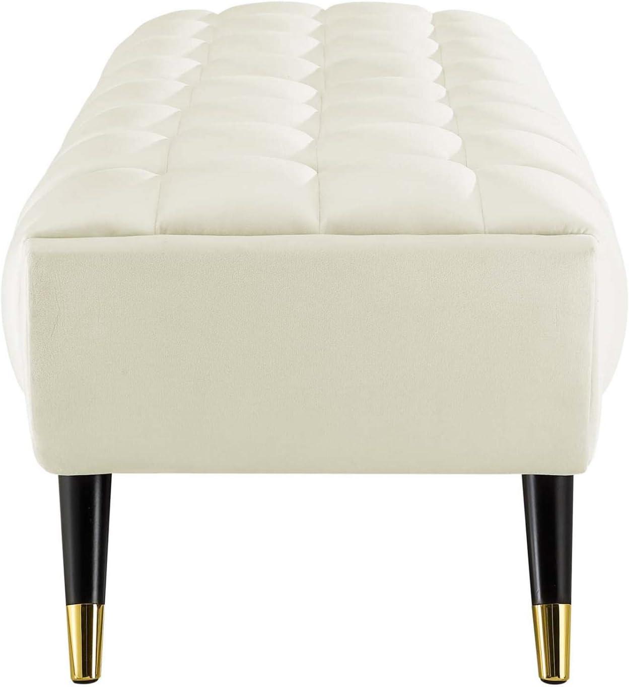 Modway EEI-4241 Adept 60" Performance Velvet Bench in Ivory, 60 Inches