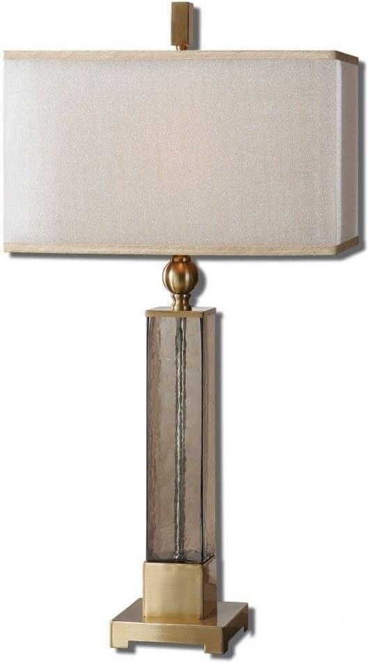 Uttermost Caecelia Column 33" High Gold and Amber Glass Table Lamp