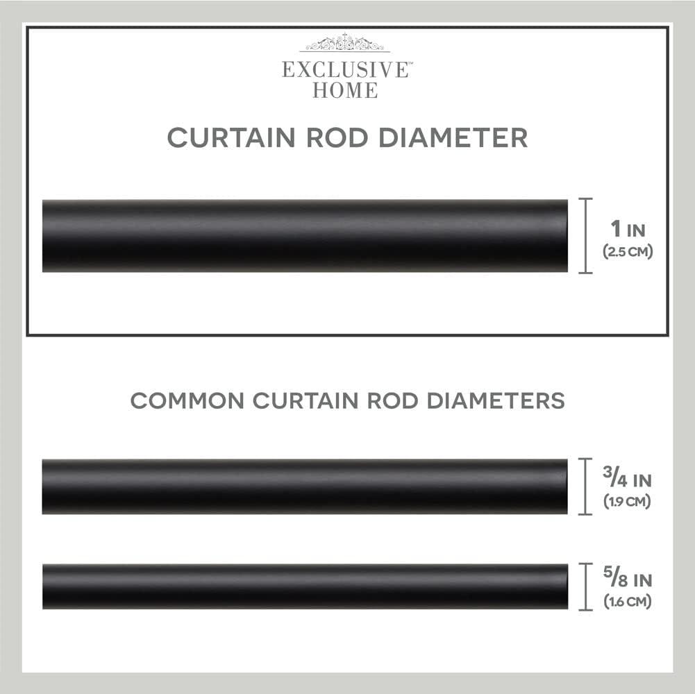 Exclusive Home Exclusive Home Torch Curtain Rod and Coordinating Finial Set, Adjustable