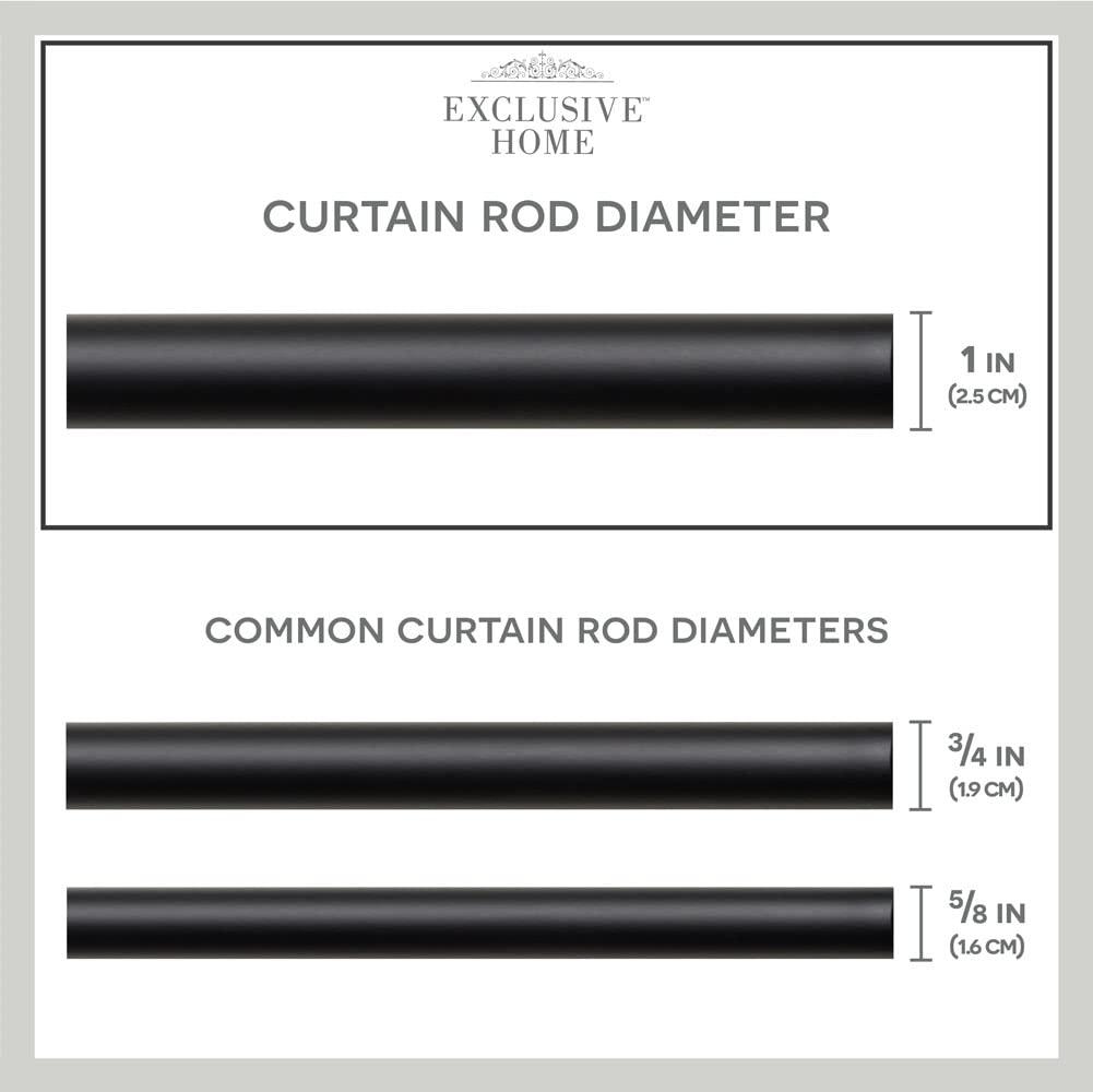 Exclusive Home Exclusive Home Torch Curtain Rod and Coordinating Finial Set, Adjustable