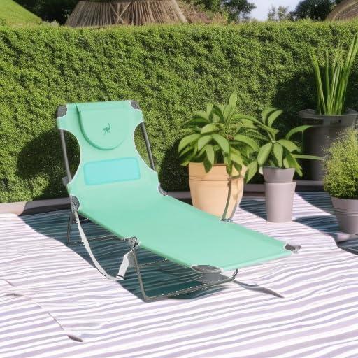 Ostrich Ostrich Chaise Lounge, Portable Facedown Beach Camping Pool Tanning Chair