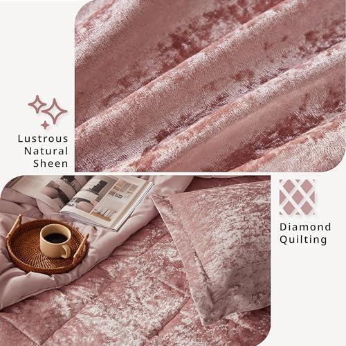 Felicia Crushed Velvet Comforter Set with Throw Pillow