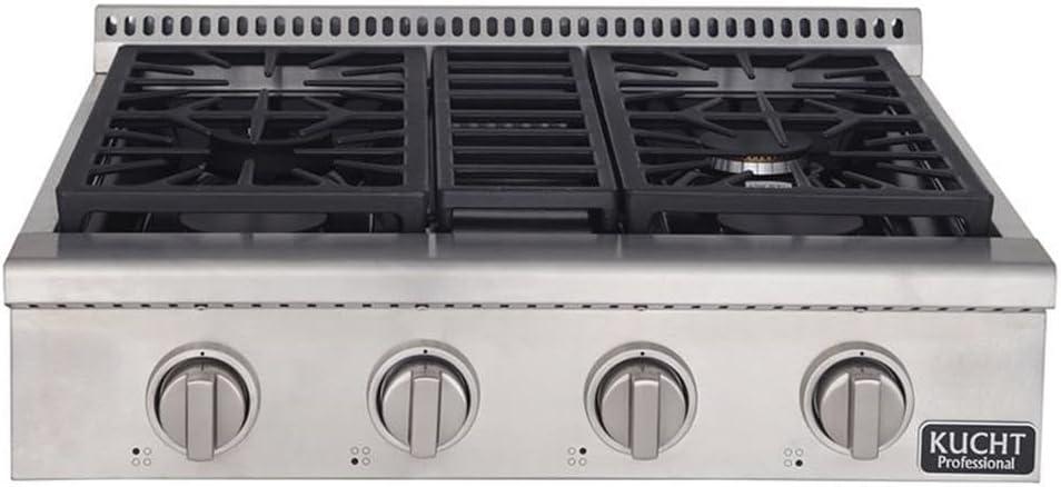 Kucht 30 Inch Stainless Steel 4 Burner Propane Range Top