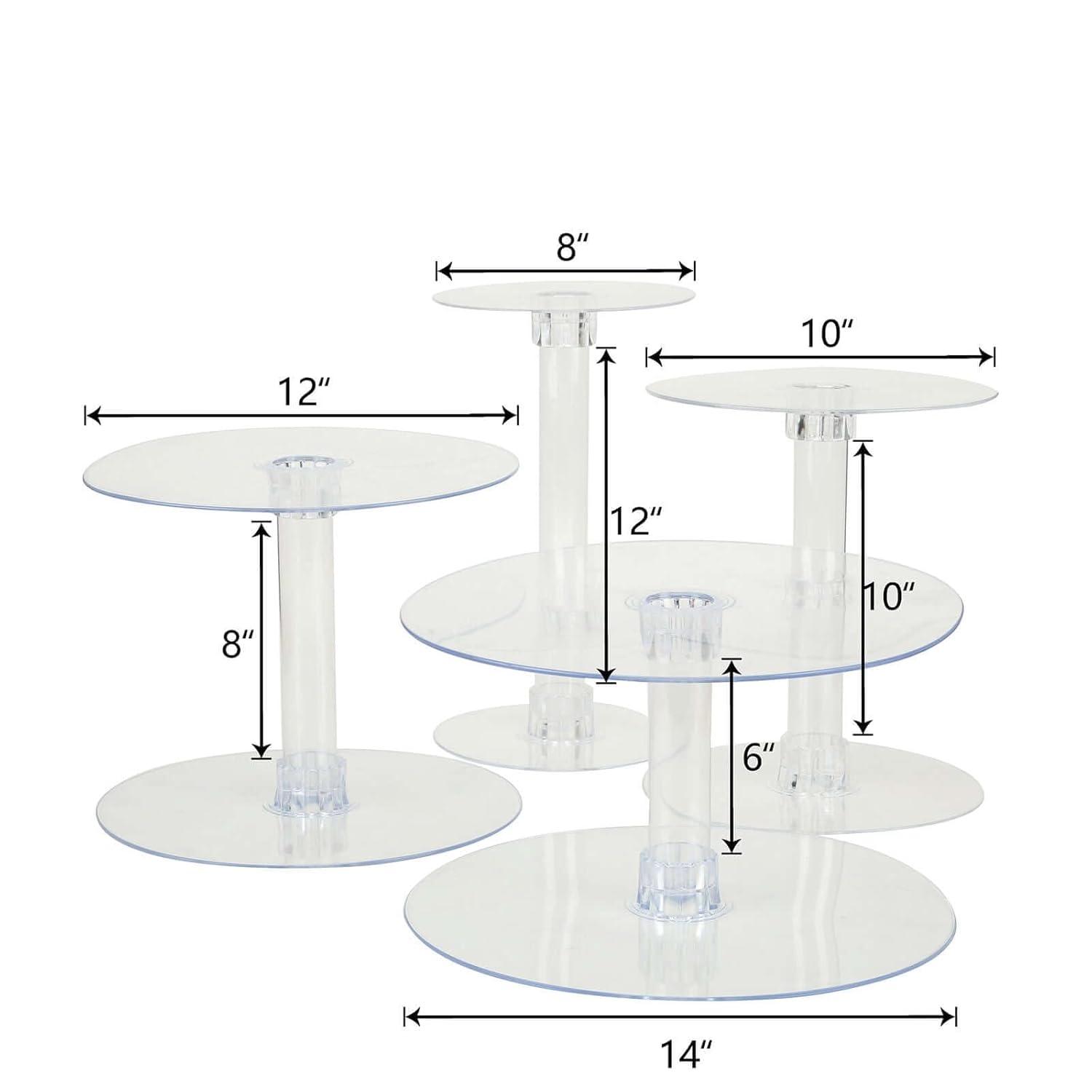 Efavormart Lovely 4 Tier XL Acrylic Crystal Glass Clear Cake Dessert Decorating Stand For Birthday Xmas Party Wedding