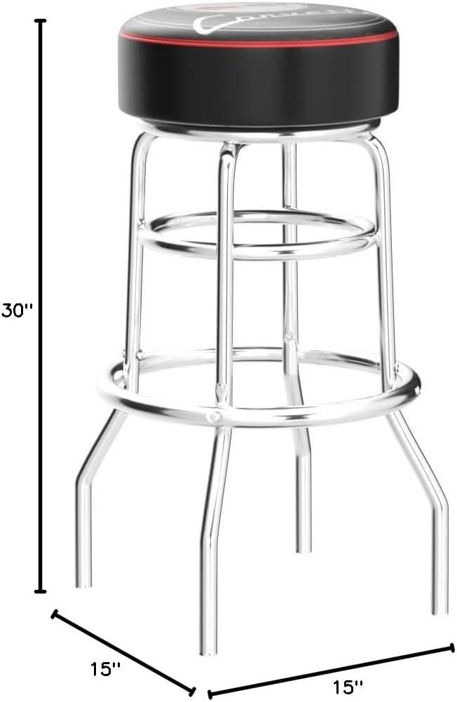 Trademark Global Swivel Upholstered Counter Stool with Metal Frame