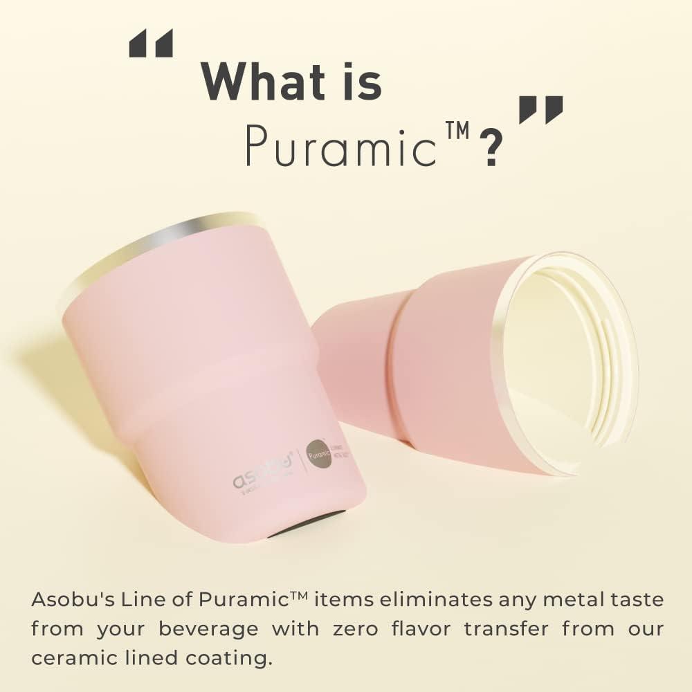 Asobu Ultimate Stainless Steel Ceramic Inner Coating Coffee Mug with Double Walled Copper Lining Insulation, 12 Ounces - (Pink)