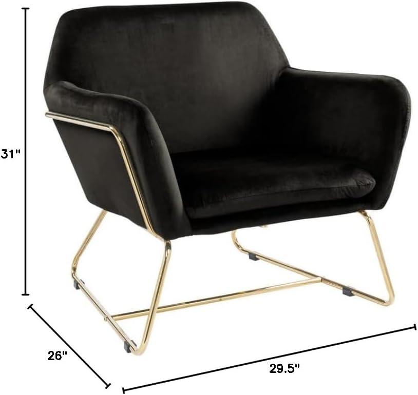 Keira Purple Velvet Accent Chair with Metal Base