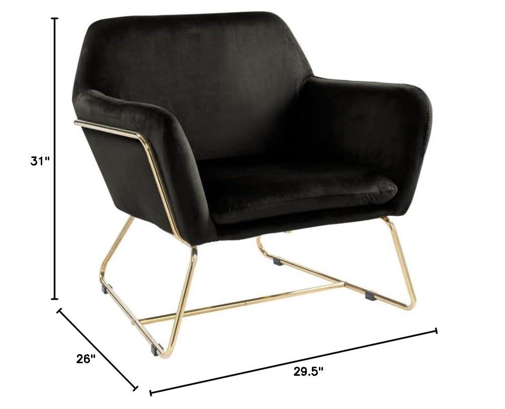 Keira Purple Velvet Accent Chair with Metal Base