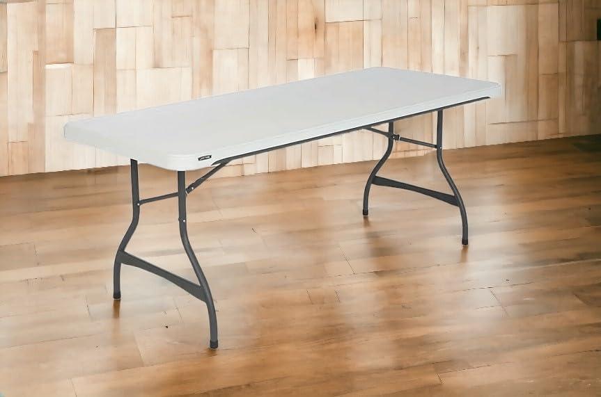 Lifetime 6 Foot Rectangle Folding Table Indoor/Outdoor Commercial Grade, White Granite (80306)