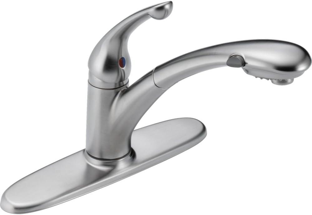 Signature Pullouts Single Handle Pull-Out Kitchen Faucet in Arctic Stainless 470-AR-DST