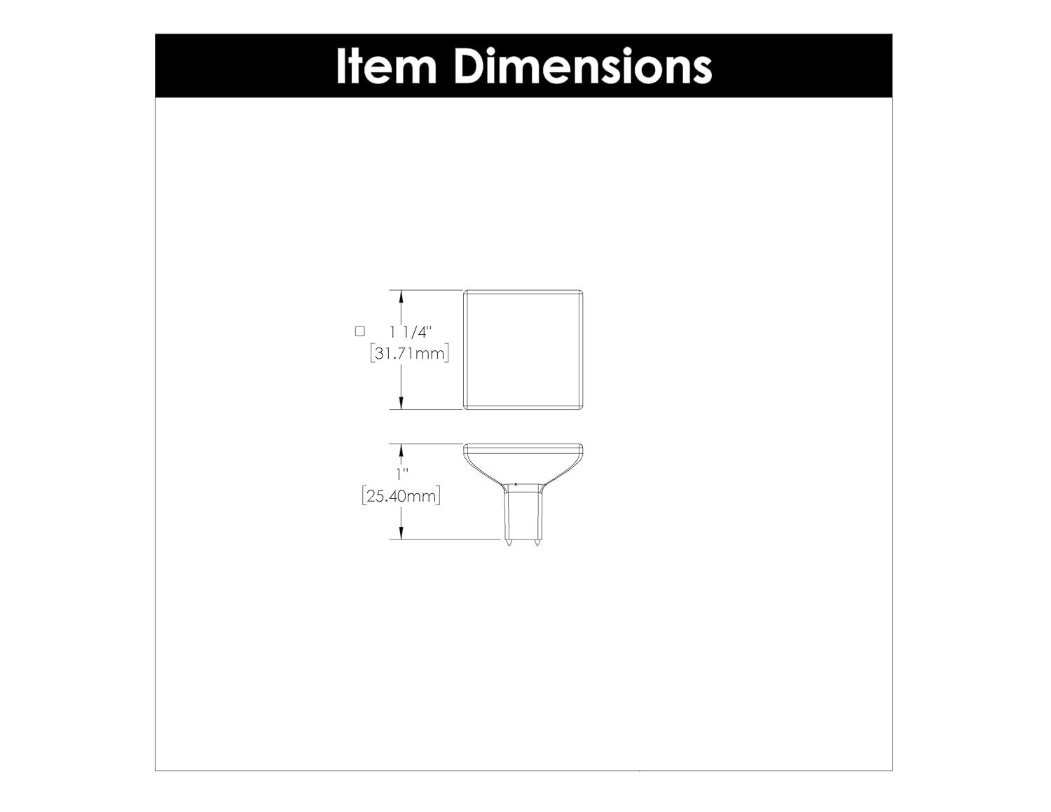 Skylight 1 1/4" Length Square Knob