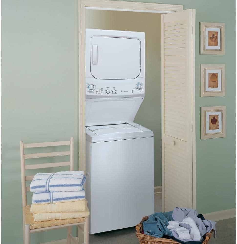 GE Appliances 3.8 cu. ft. Washer and 5.9 cu. ft. Electric Dryer Laundry Center GUD27ESSMWW